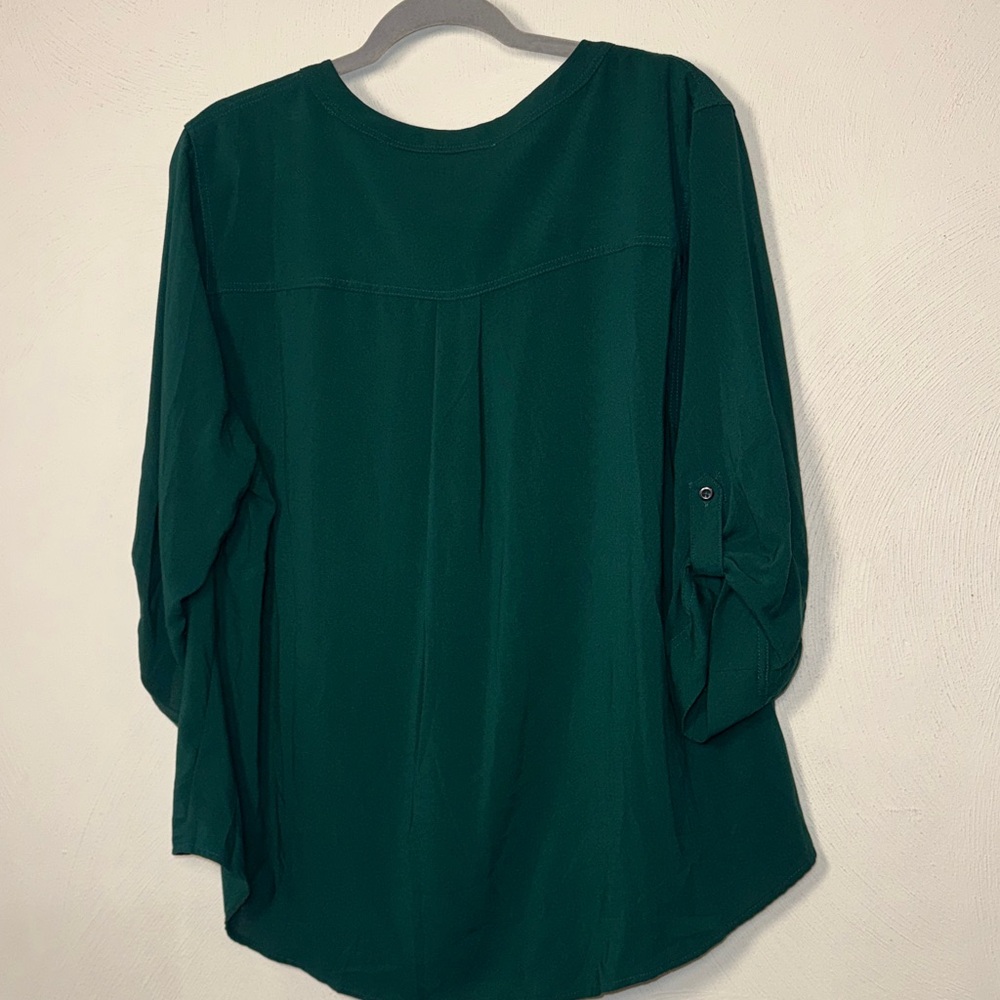 Torrid Deep Green Tunic Blouse with Button Accents - Picture 5 of 6